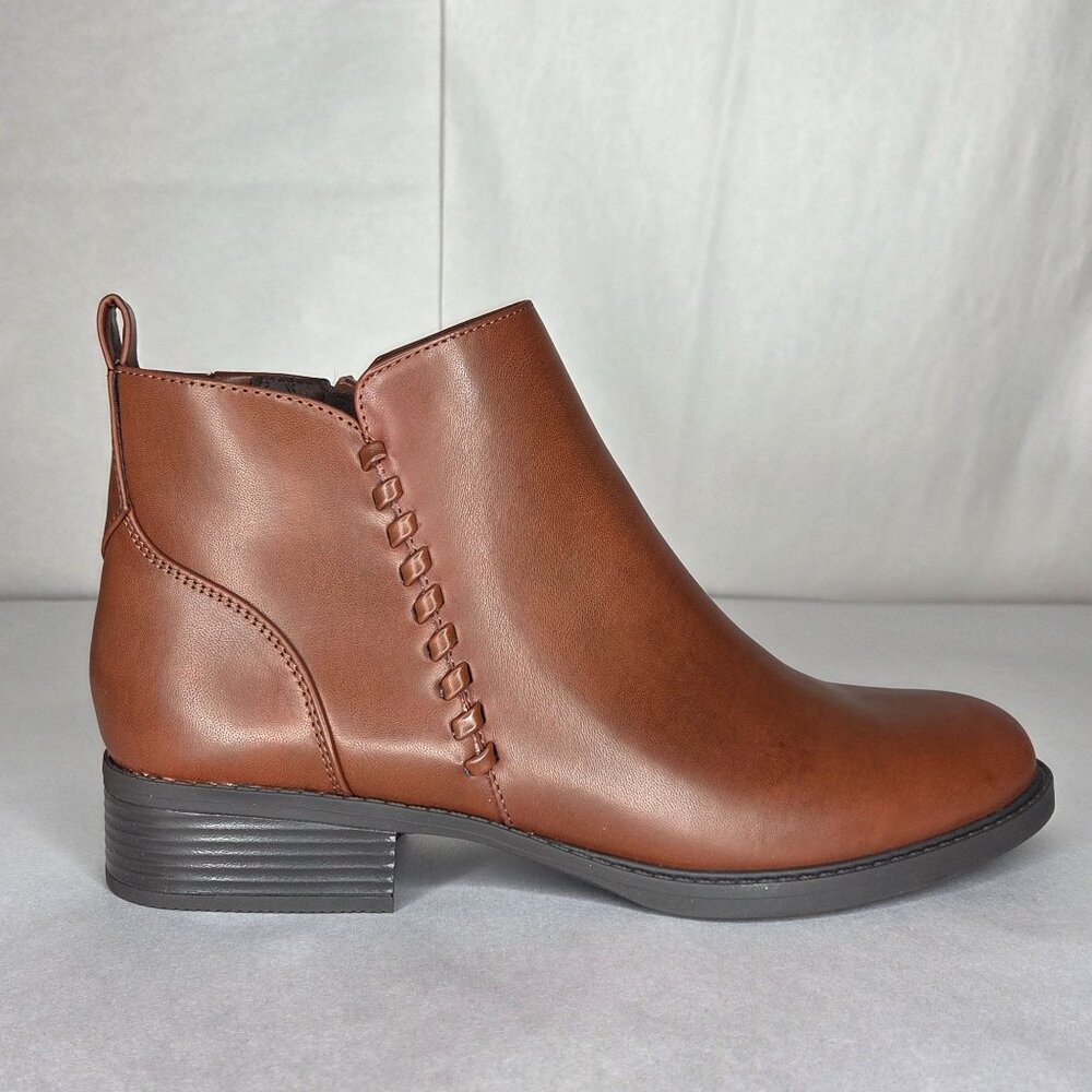 Easy Spirit Women's Lorand 3 Brown Faux Leather Ankle Boots